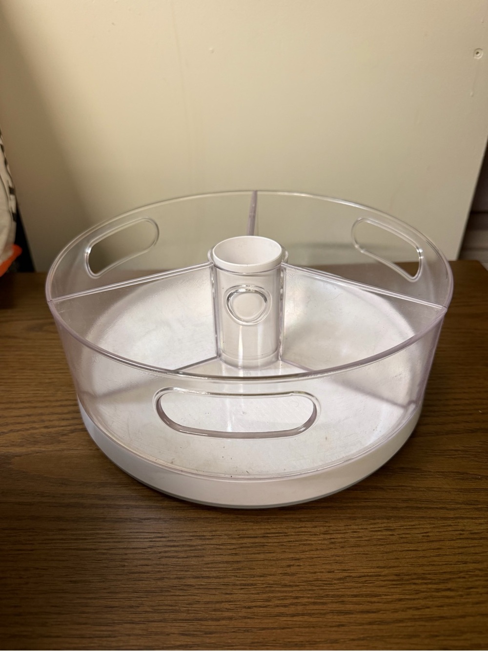 Clear Rotating Pantry Organizer Lazy Susan - White Accent